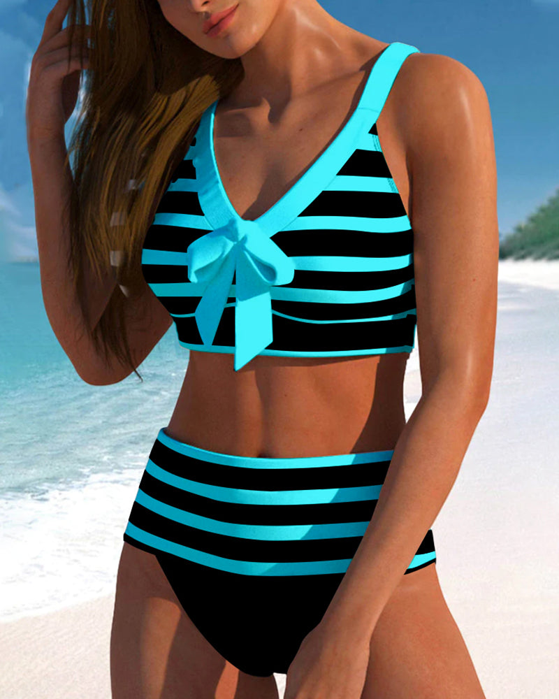 Laluna® | Striped High Waist Bikini