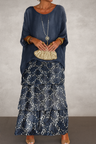 Judith Layered Dress - Dark Blue